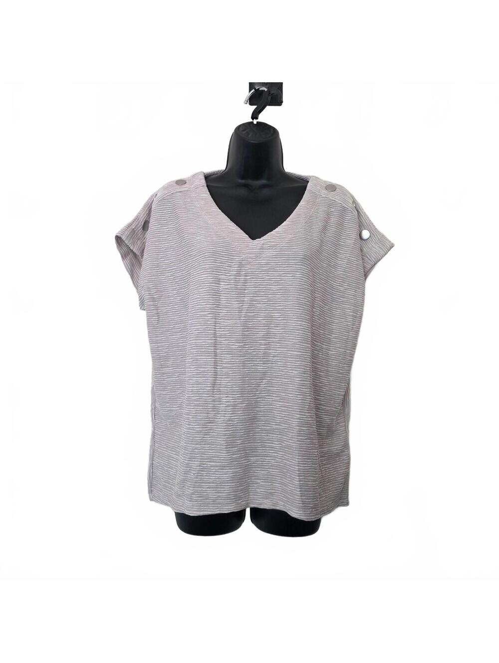 Jones New York Women's Medium Khaki Ivory Textured Top